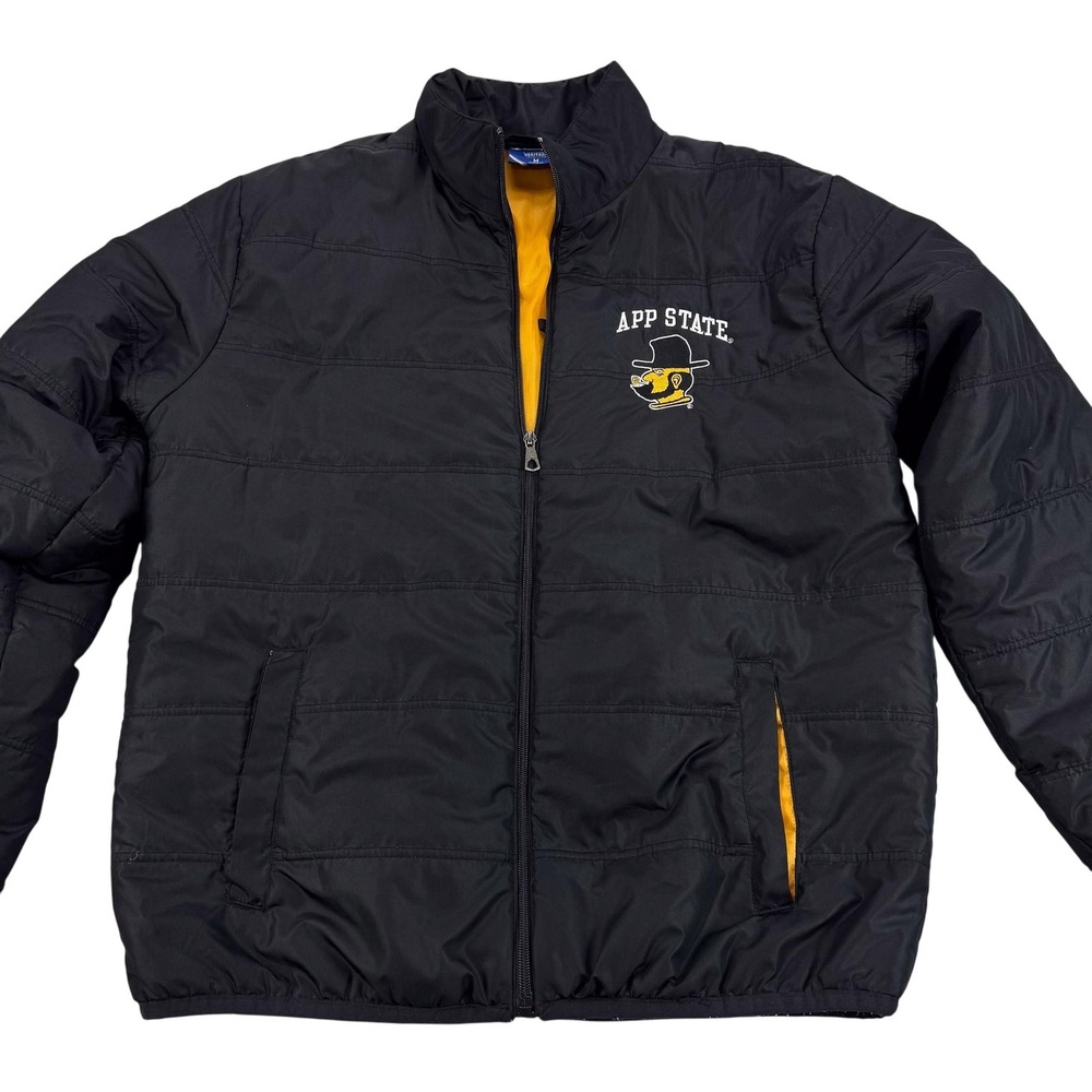 Appalachian State Mountaineers Jacket Mens Medium Black NCAA Champion Puffer